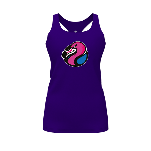 [FT0TRBPP-FYS-LOGO1] Decker Racerback Tank Top (Female Youth S, Purple, Logo 1)