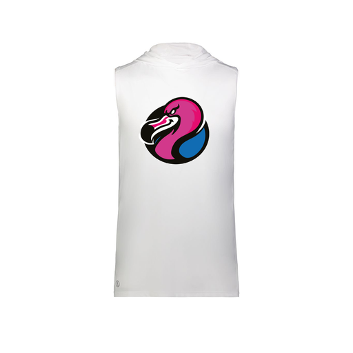 [222590.005.XS-LOGO1] Men's CoolDry Sleeveless Hoodie (Adult XS, White, Logo 1)
