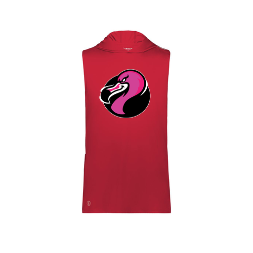 [222590.083.XS-LOGO2] Men's CoolDry Sleeveless Hoodie (Adult XS, Red, Logo 2)