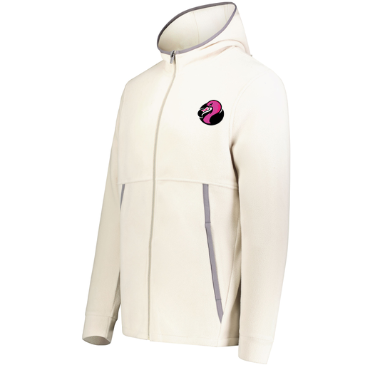 [6858.53T.XS-LOGO2] Men's Chill Full Zip Fleece (Adult XS, White, Logo 2)